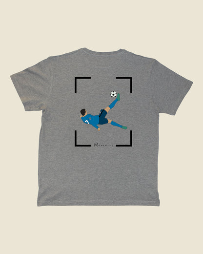 fodboldtrøje cristiano ronaldo real madrid, grå t-shirt ryg