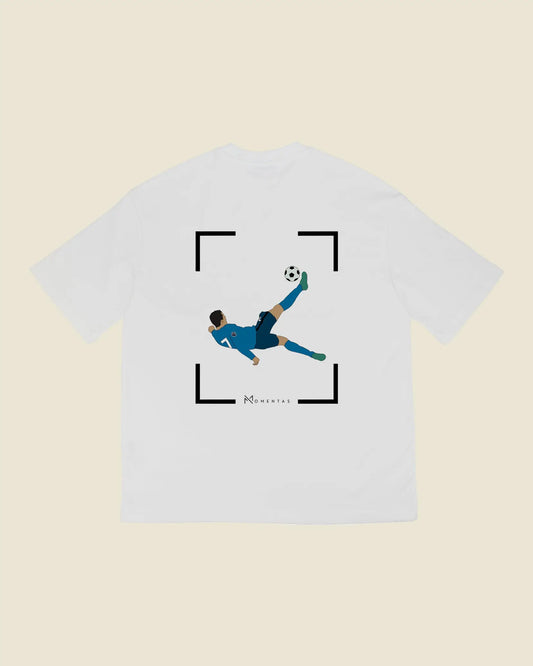 fodboldtrøje cristiano ronaldo real madrid, hvid oversized t-shirt ryg