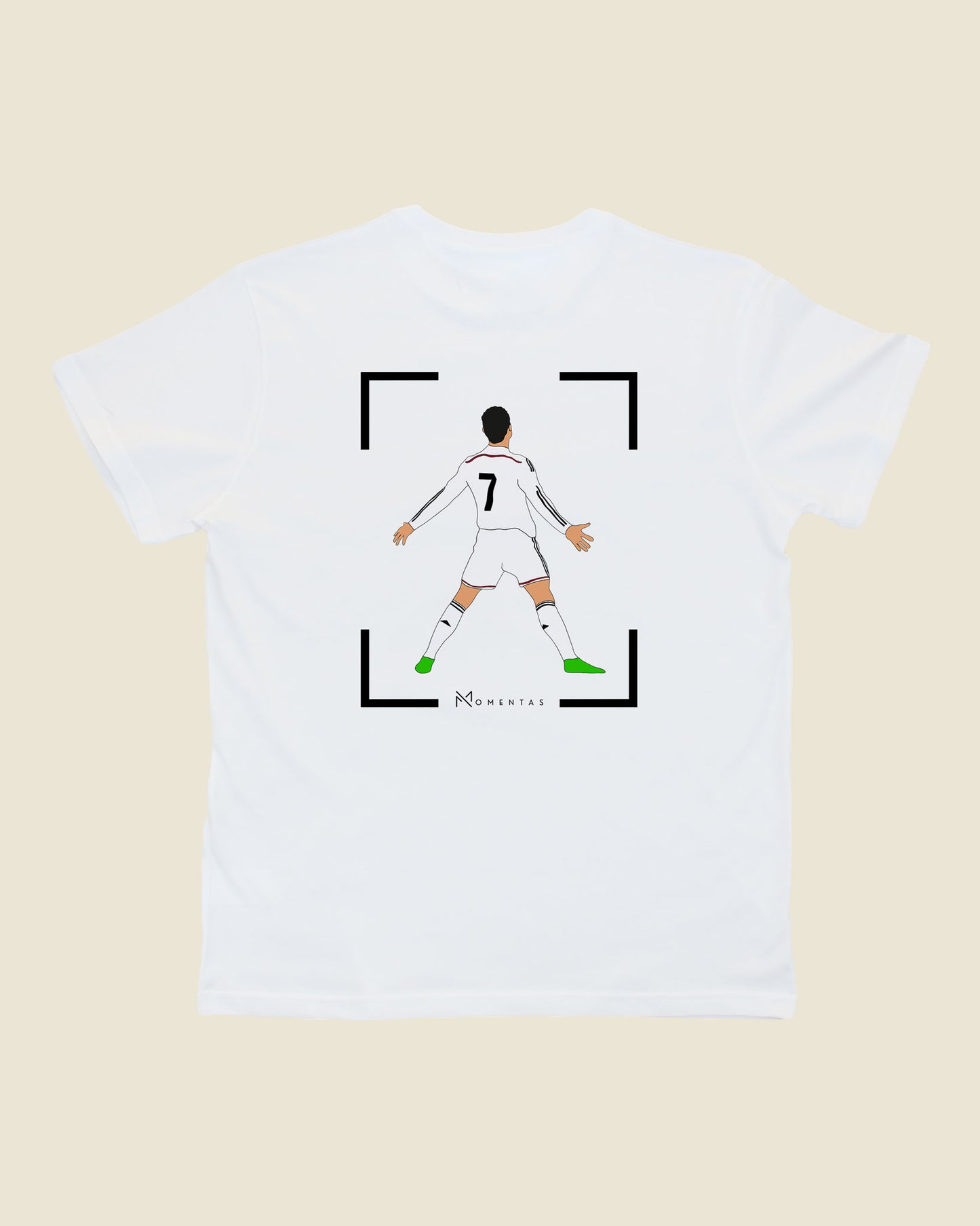 fodboldtrøje cristiano ronaldo real madrid, hvid t-shirt ryg-1