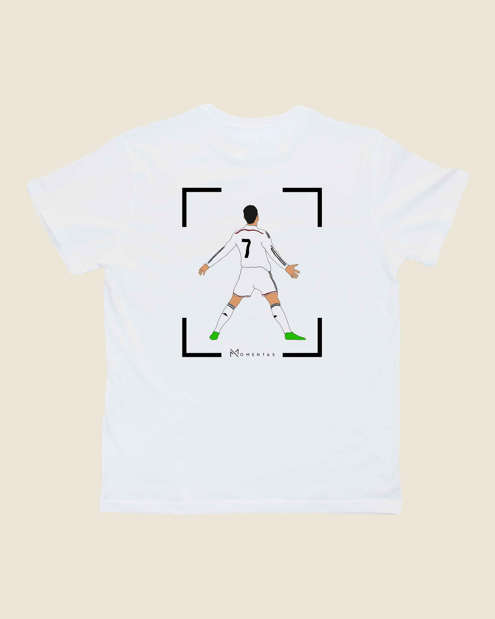 fodboldtrøje cristiano ronaldo real madrid, hvid t-shirt ryg-1