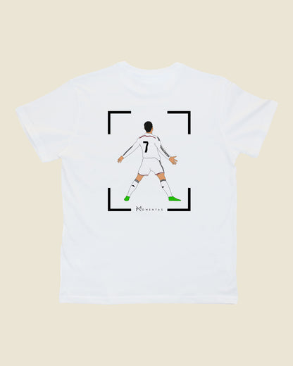 fodboldtrøje cristiano ronaldo real madrid, hvid t-shirt ryg-1
