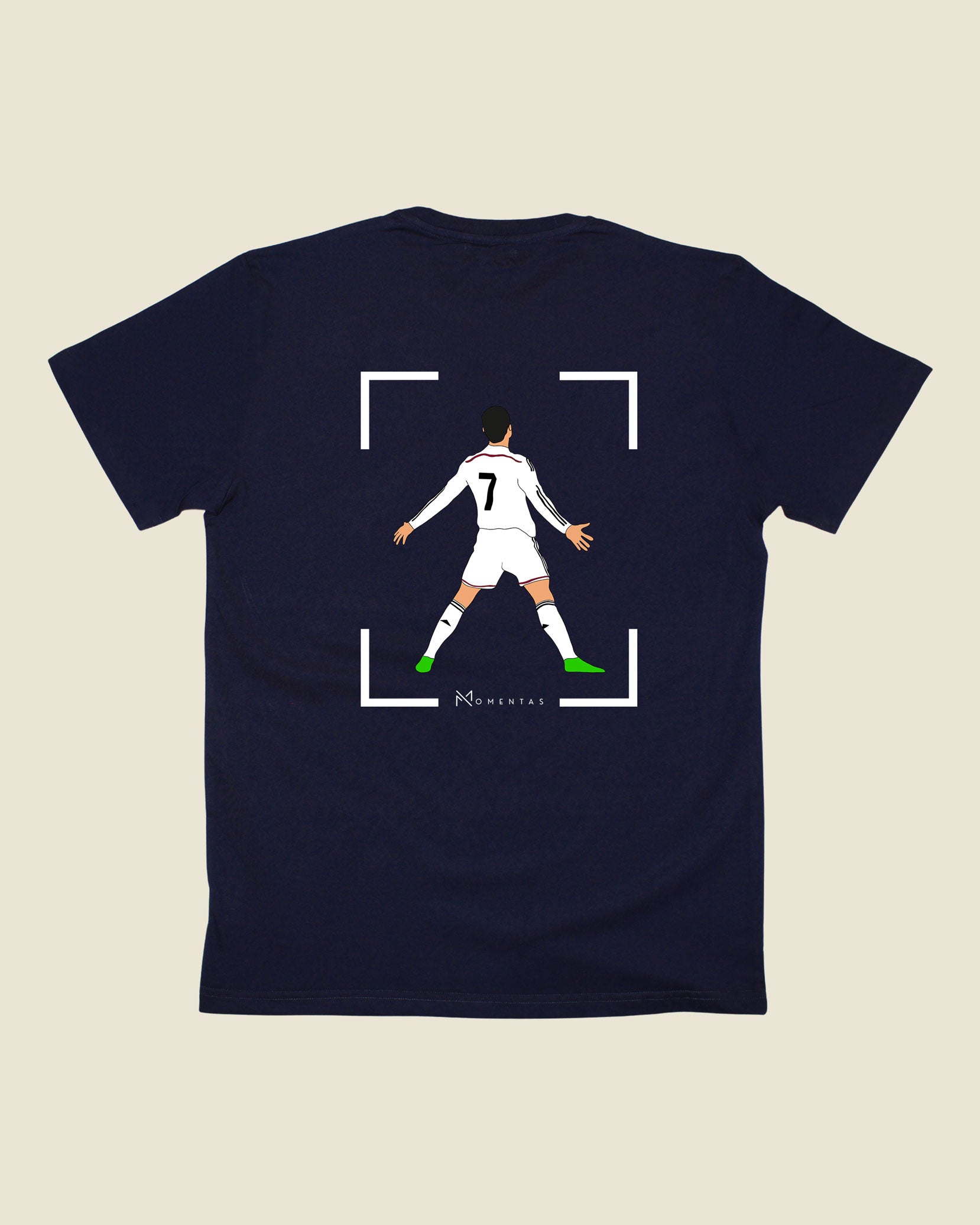 fodboldtrøje cristiano ronaldo real madrid, navyblå t-shirt ryg-1
