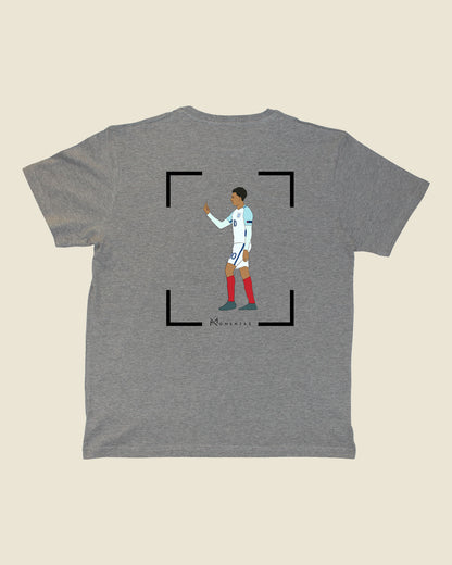 fodboldtrøje dele alli england, grå t-shirt ryg