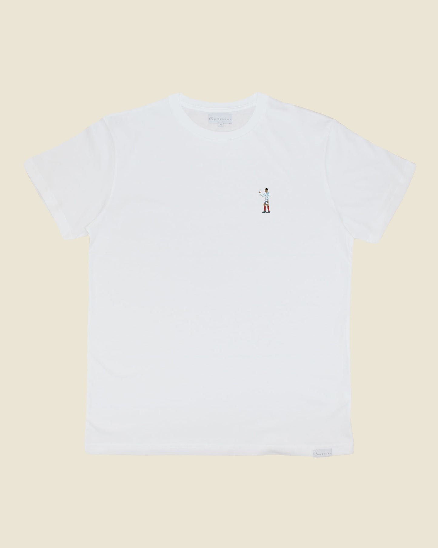 fodboldtrøje dele alli england, hvid t-shirt front