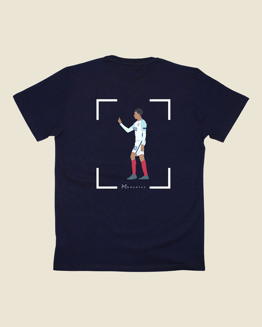 fodboldtrøje dele alli england, navyblå t-shirt ryg