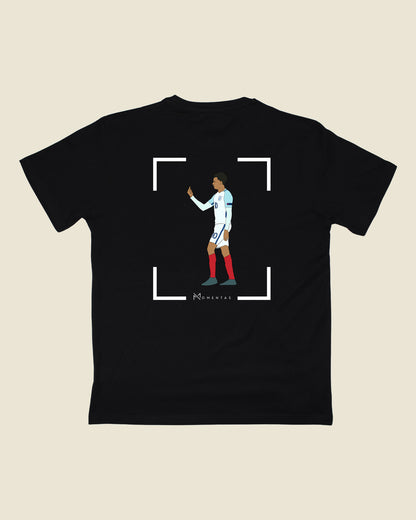 fodboldtrøje dele alli england, sort t-shirt ryg