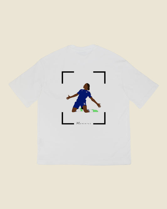 fodboldtrøje didier drogba chelsea, hvid oversized t-shirt ryg