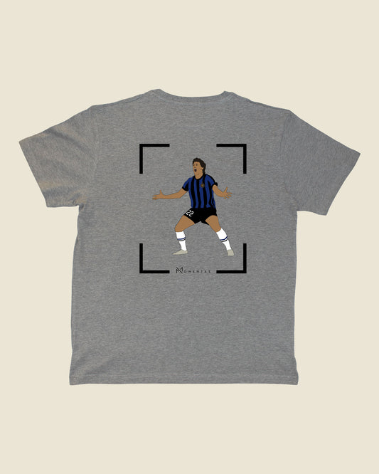 fodboldtrøje diego milito inter, grå t-shirt ryg