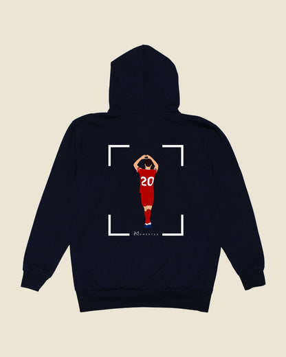 fodboldtrøje diogo jota liverpool, navyblå hoodie ryg