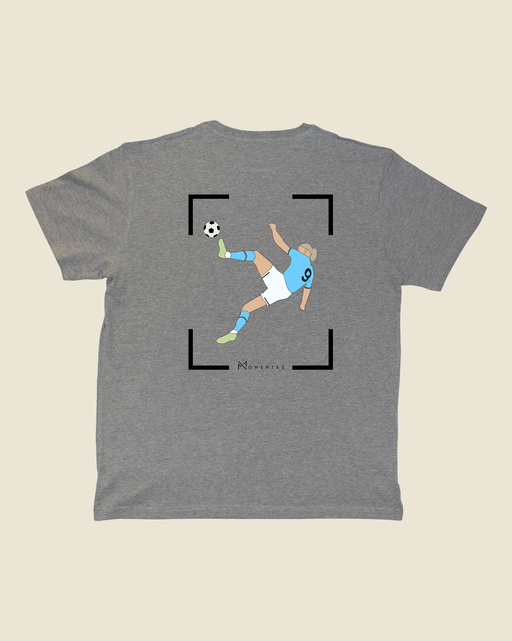 fodboldtrøje erling haaland manchester city, grå t-shirt ryg