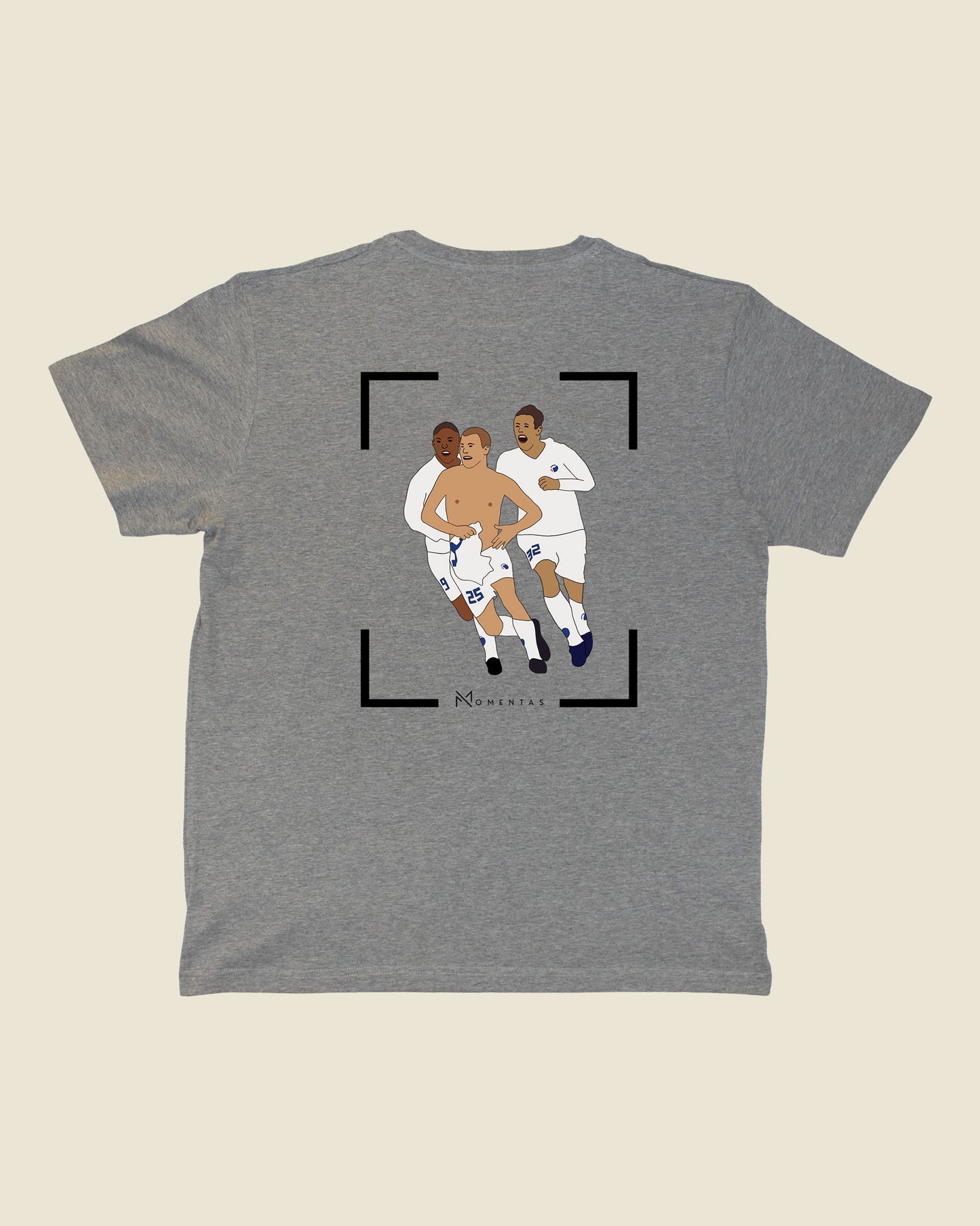 fodboldtrøje hjalte nørregaard fc københavn, grå t-shirt ryg