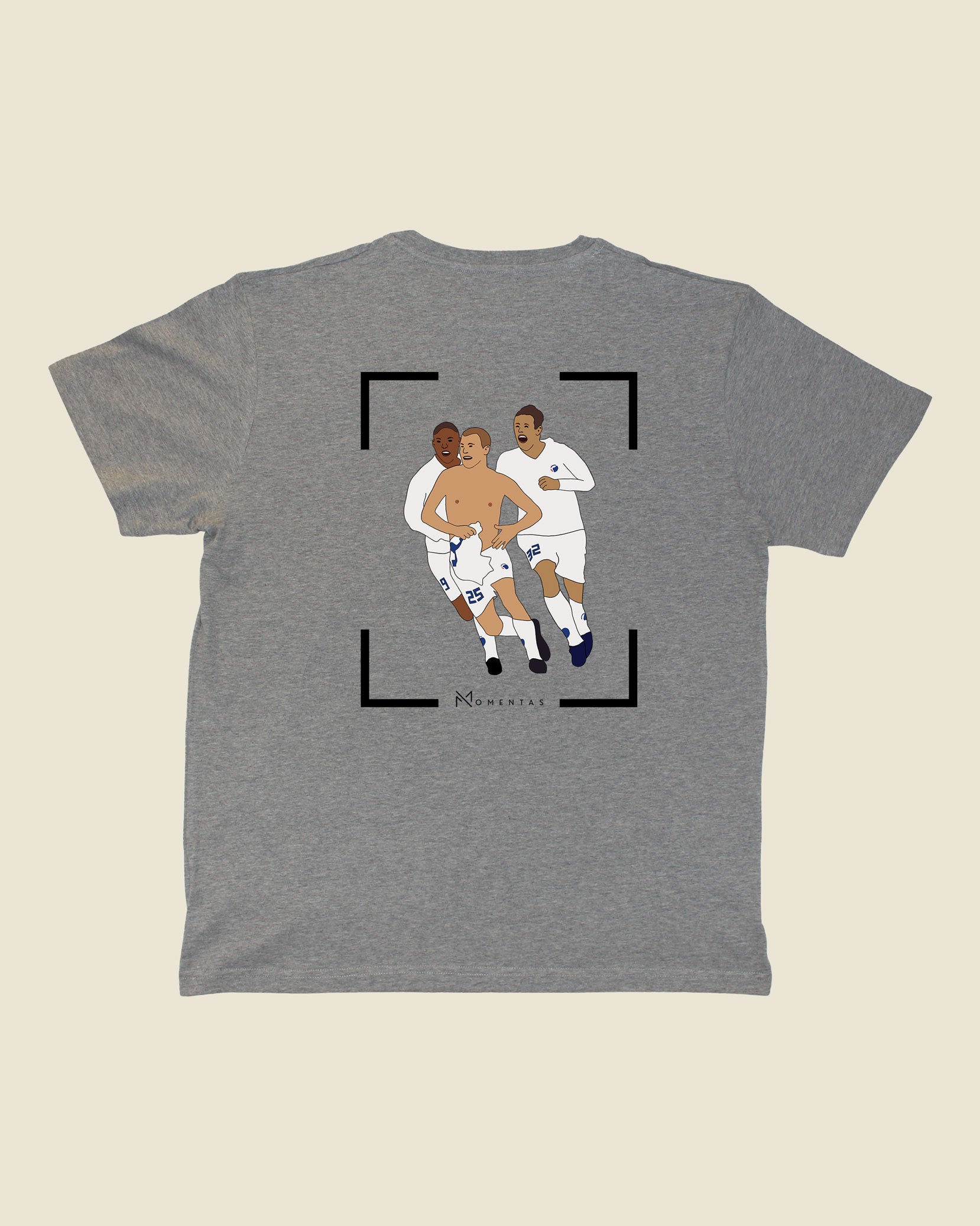 fodboldtrøje hjalte nørregaard fc københavn, grå t-shirt ryg