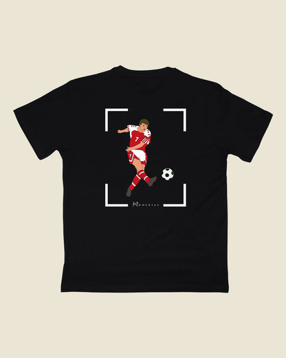 fodboldtrøje john faxe jensen danmark, sort t-shirt ryg