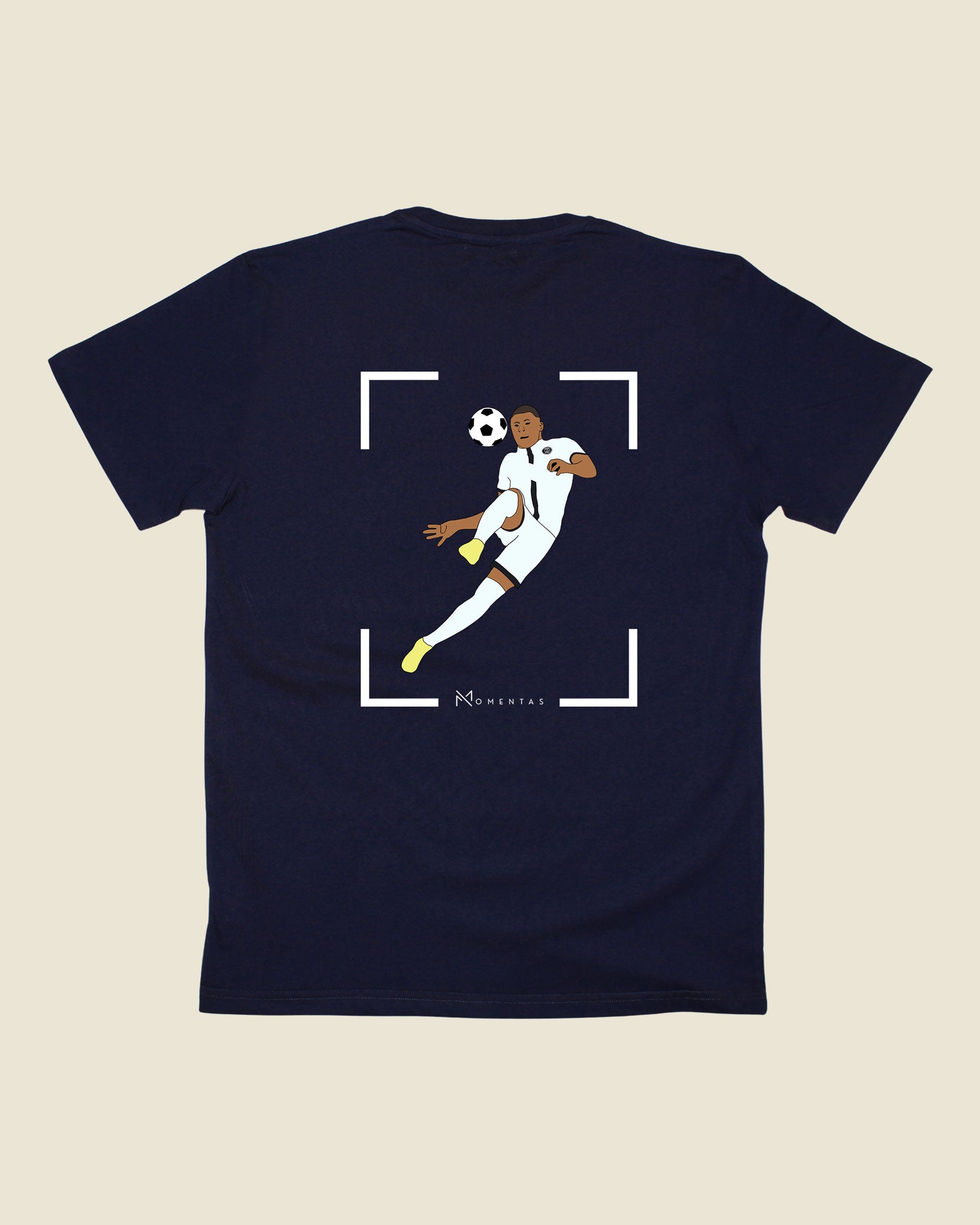 fodboldtrøje kylian mbappe psg, navyblå t-shirt ryg