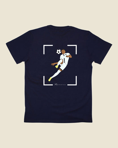 fodboldtrøje kylian mbappe psg, navyblå t-shirt ryg