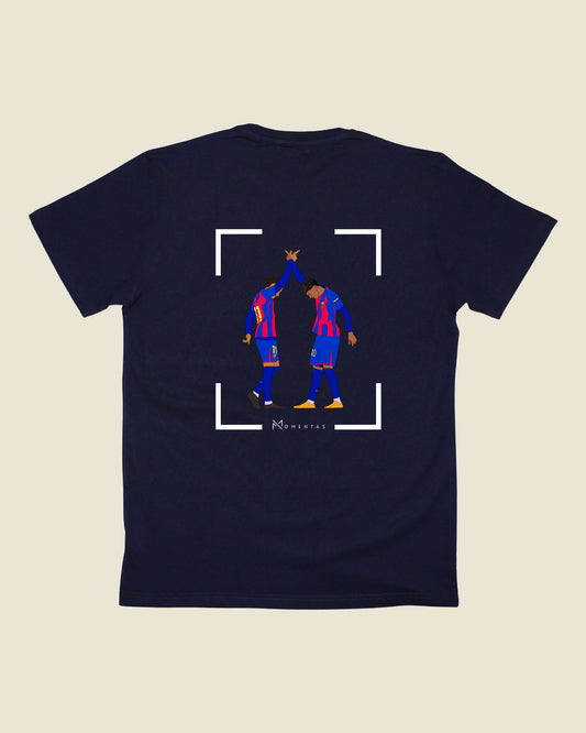 fodboldtrøje lamine yamal raphinha fc barcelona, navyblå t-shirt ryg