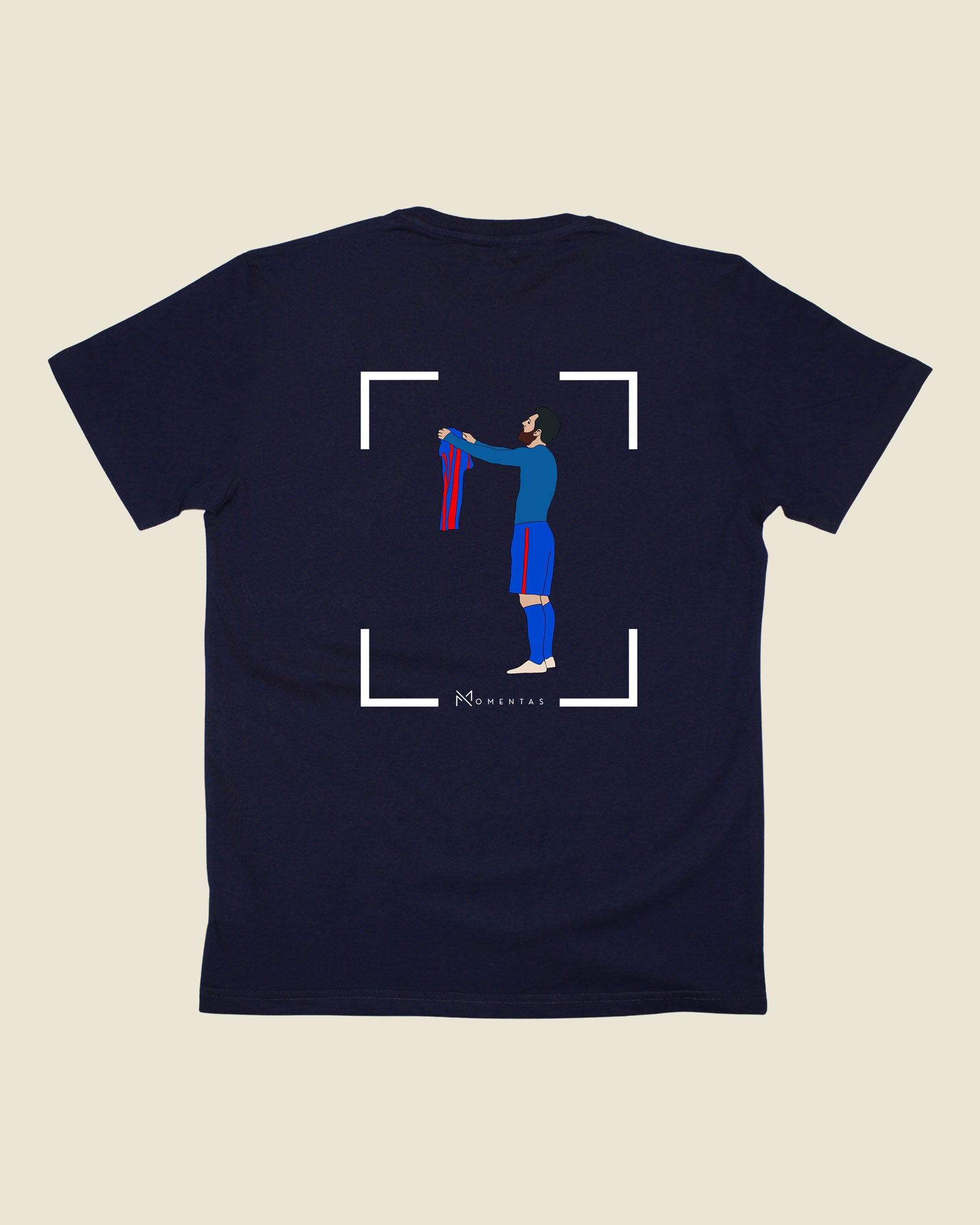 fodboldtrøje lionel messi fc barcelona, navyblå t-shirt ryg
