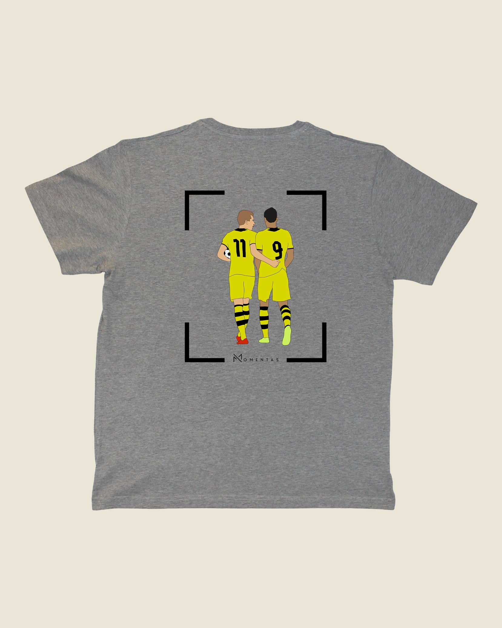 fodboldtrøje marco reus robert lewandowski dortmund, grå t-shirt ryg