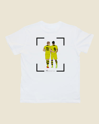 fodboldtrøje marco reus robert lewandowski dortmund, hvid t-shirt ryg