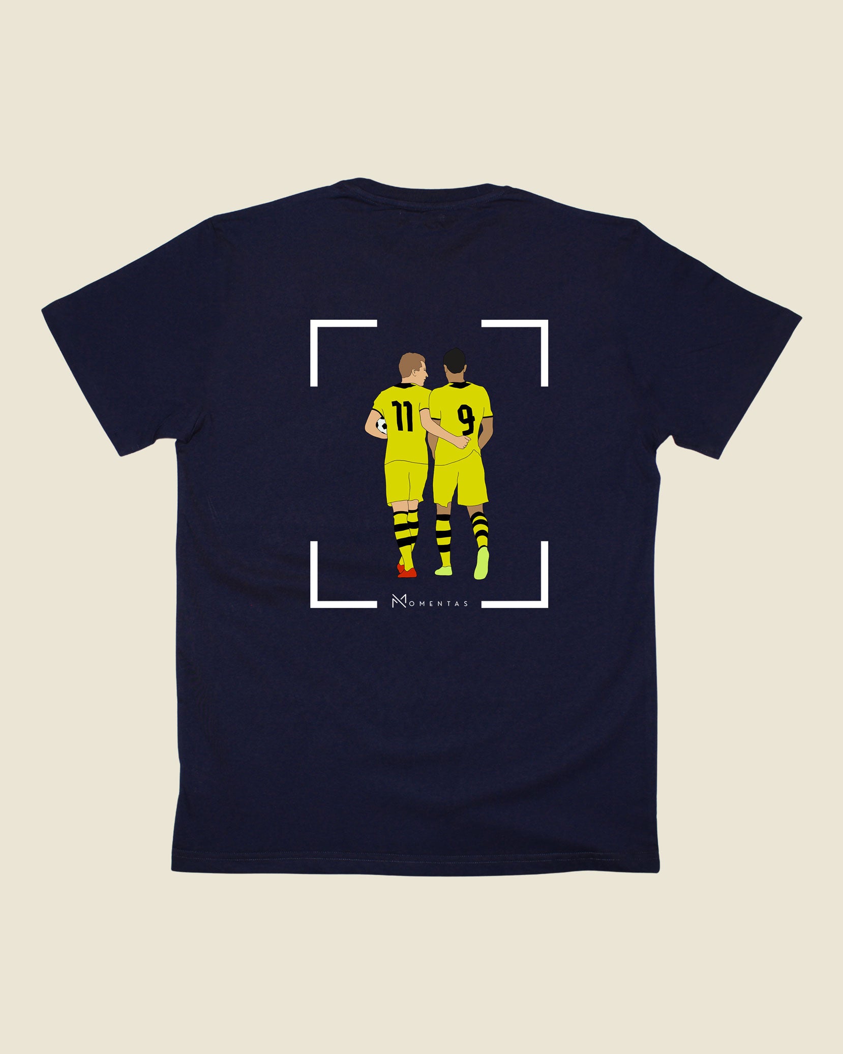 fodboldtrøje marco reus robert lewandowski dortmund, navyblå t-shirt ryg