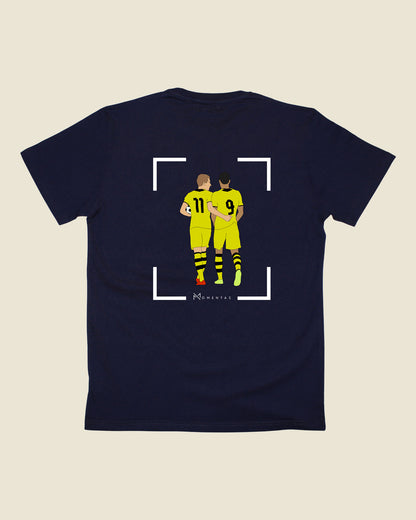 fodboldtrøje marco reus robert lewandowski dortmund, navyblå t-shirt ryg