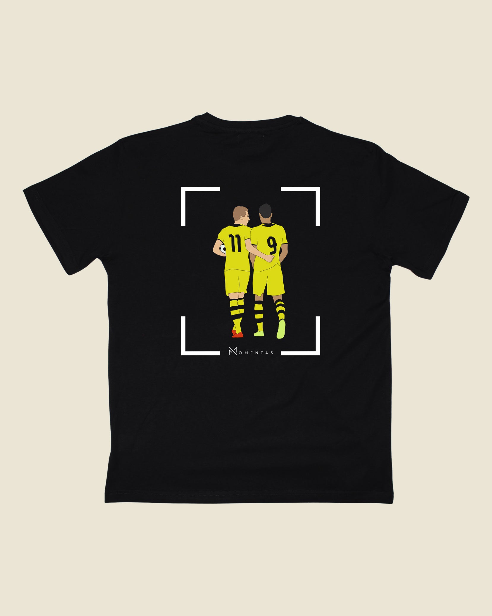 fodboldtrøje marco reus robert lewandowski dortmund, sort t-shirt ryg
