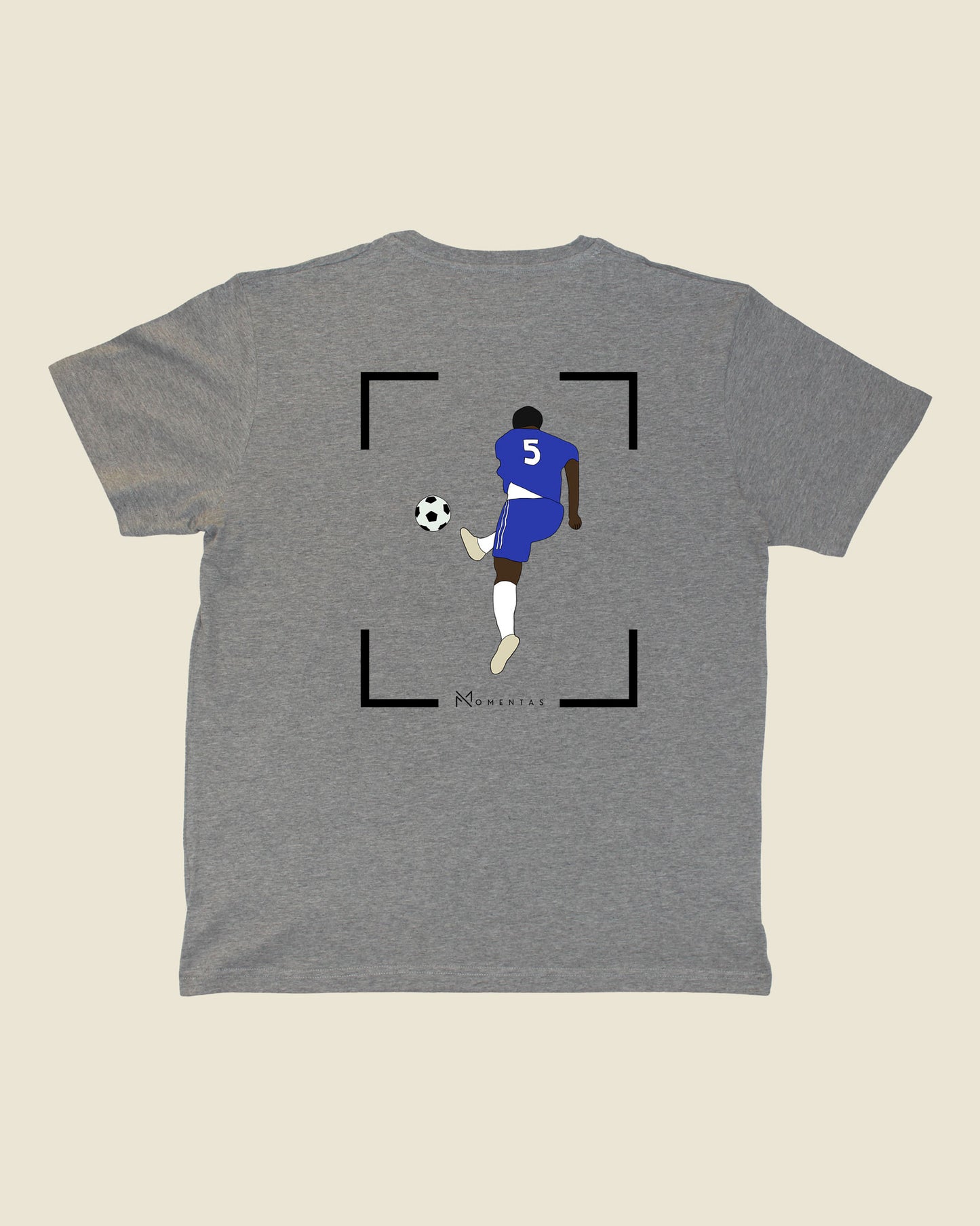 fodboldtrøje michael essien chelsea, grå t-shirt ryg
