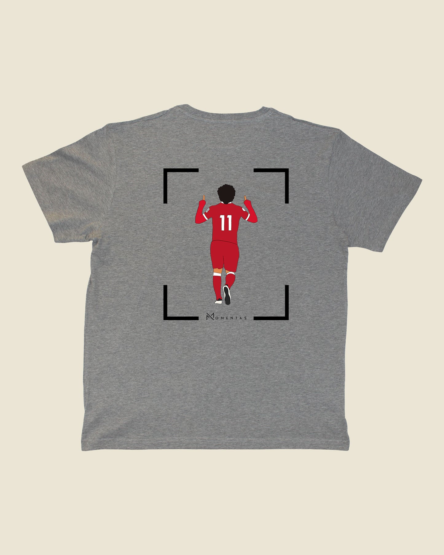 fodboldtrøje mohamed salah liverpool, grå t-shirt ryg