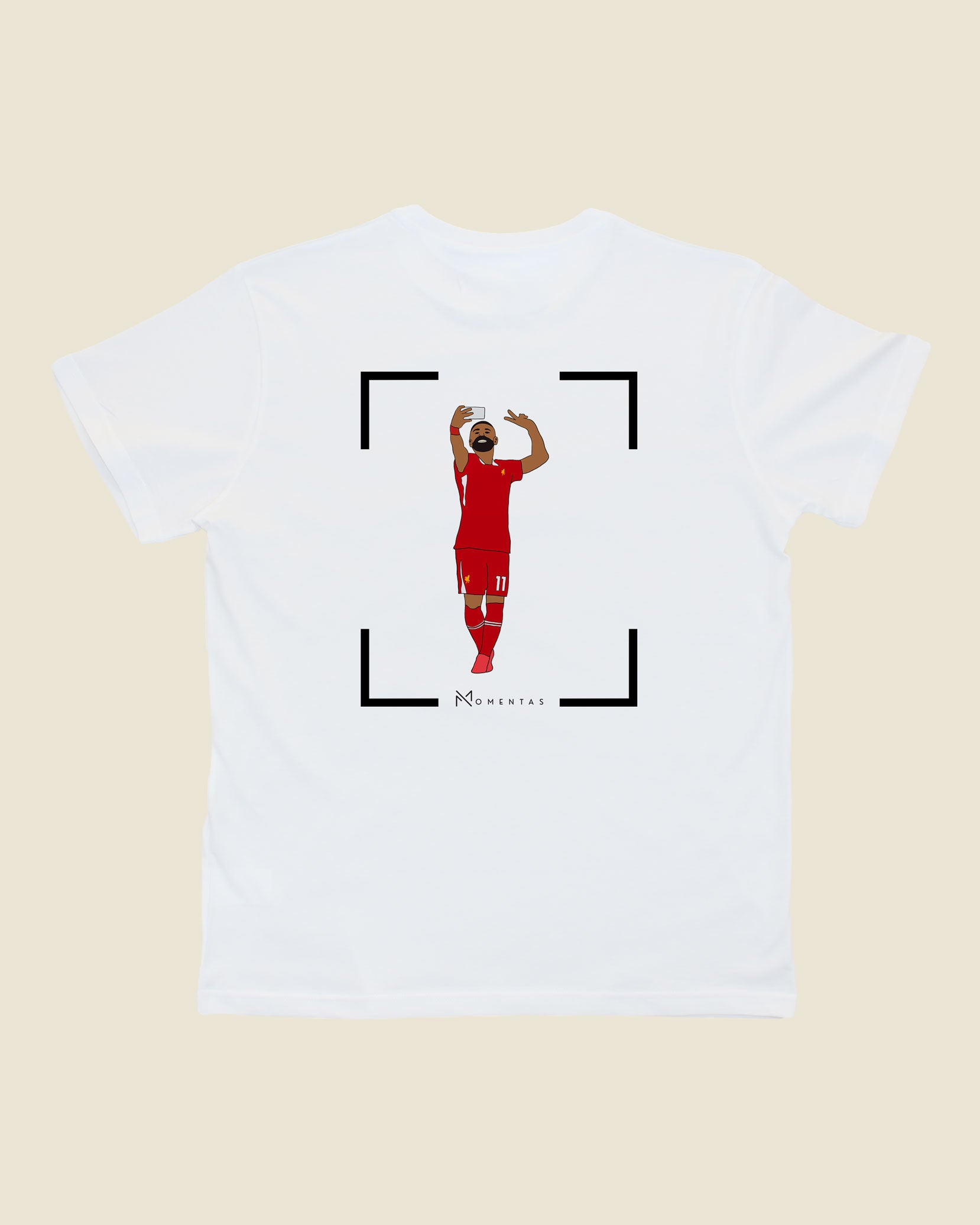 fodboldtrøje mohamed salah liverpool, hvid t-shirt ryg-1