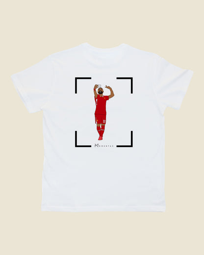 fodboldtrøje mohamed salah liverpool, hvid t-shirt ryg-1