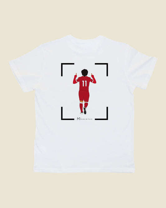 fodboldtrøje mohamed salah liverpool, hvid t-shirt ryg