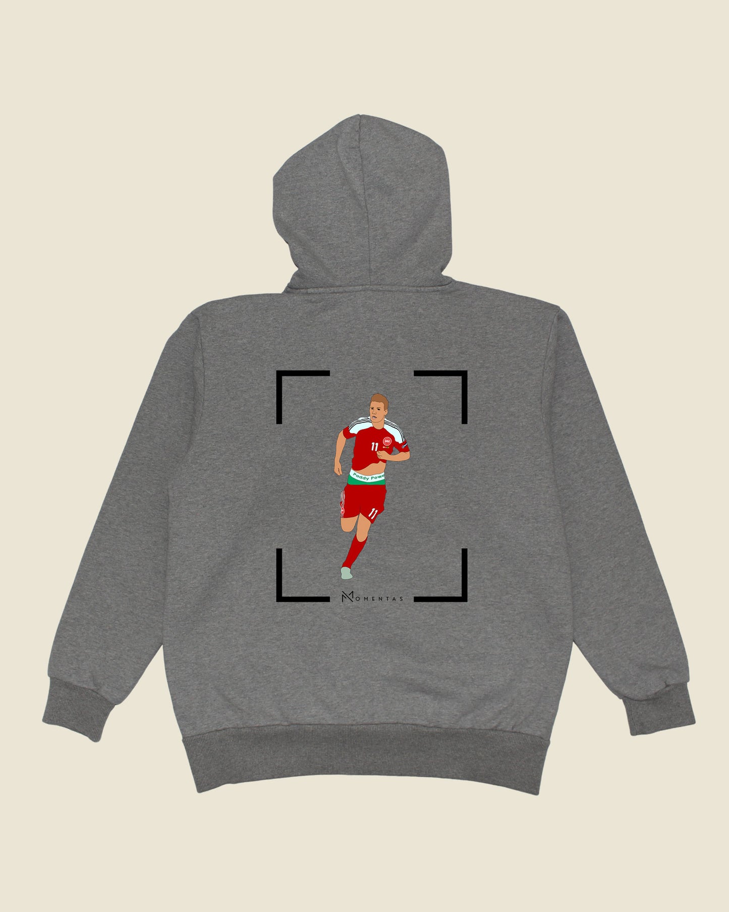 fodboldtrøje nicklas bendtner danmark grå hoodie ryg