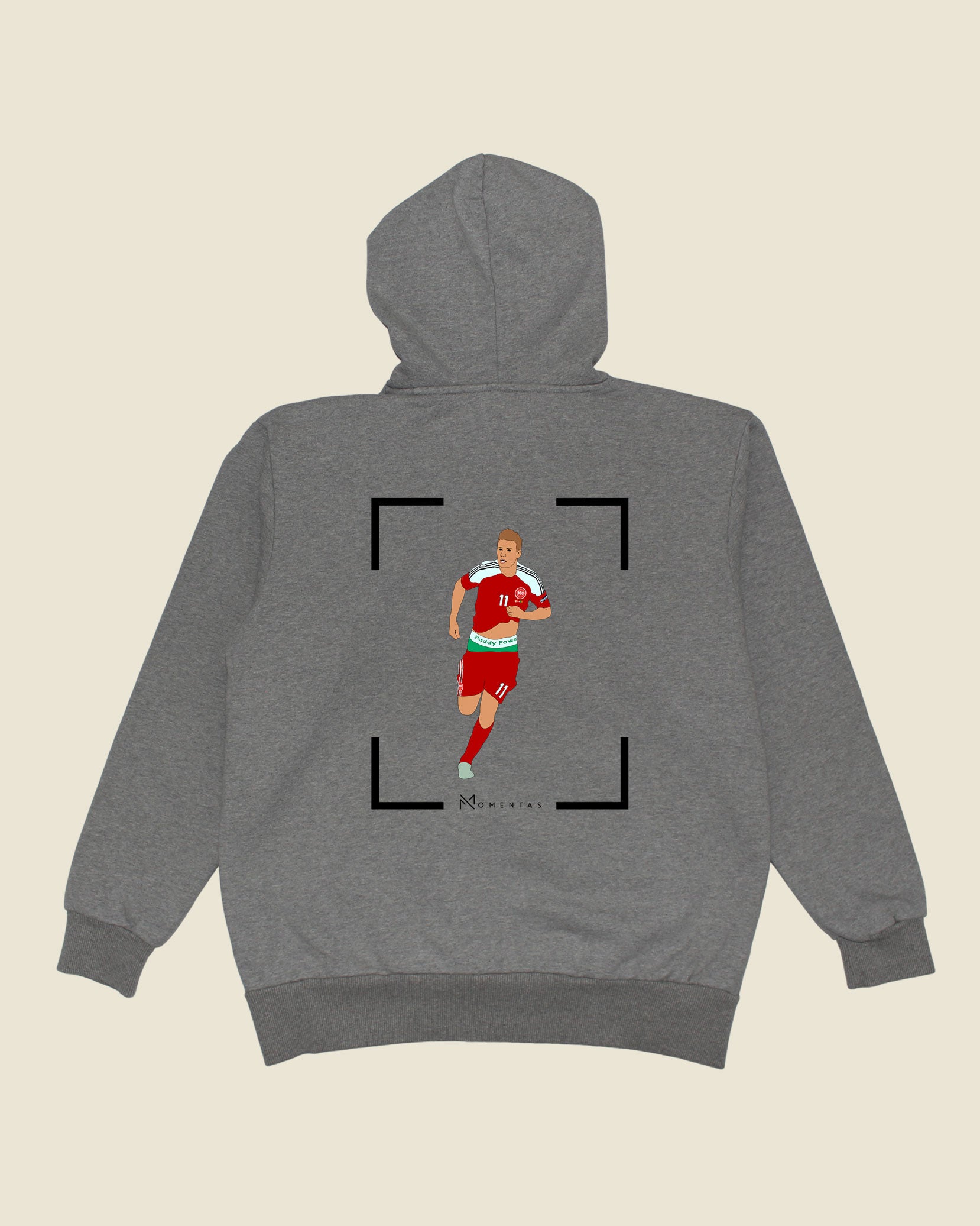 fodboldtrøje nicklas bendtner danmark grå hoodie ryg