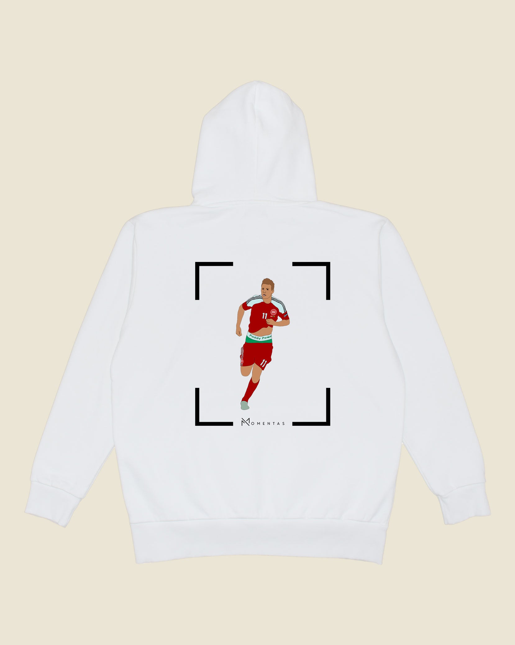fodboldtrøje nicklas bendtner danmark hvid hoodie ryg