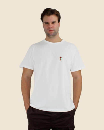 fodboldtrøje nicklas bendtner danmark hvid t-shirt front model 