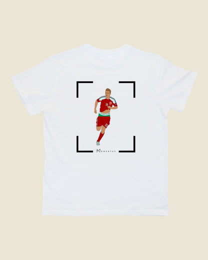 fodboldtrøje nicklas bendtner danmark hvid t-shirt ryg