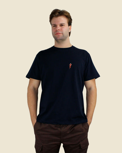 fodboldtrøje nicklas bendtner danmark navyblå t-shirt front model