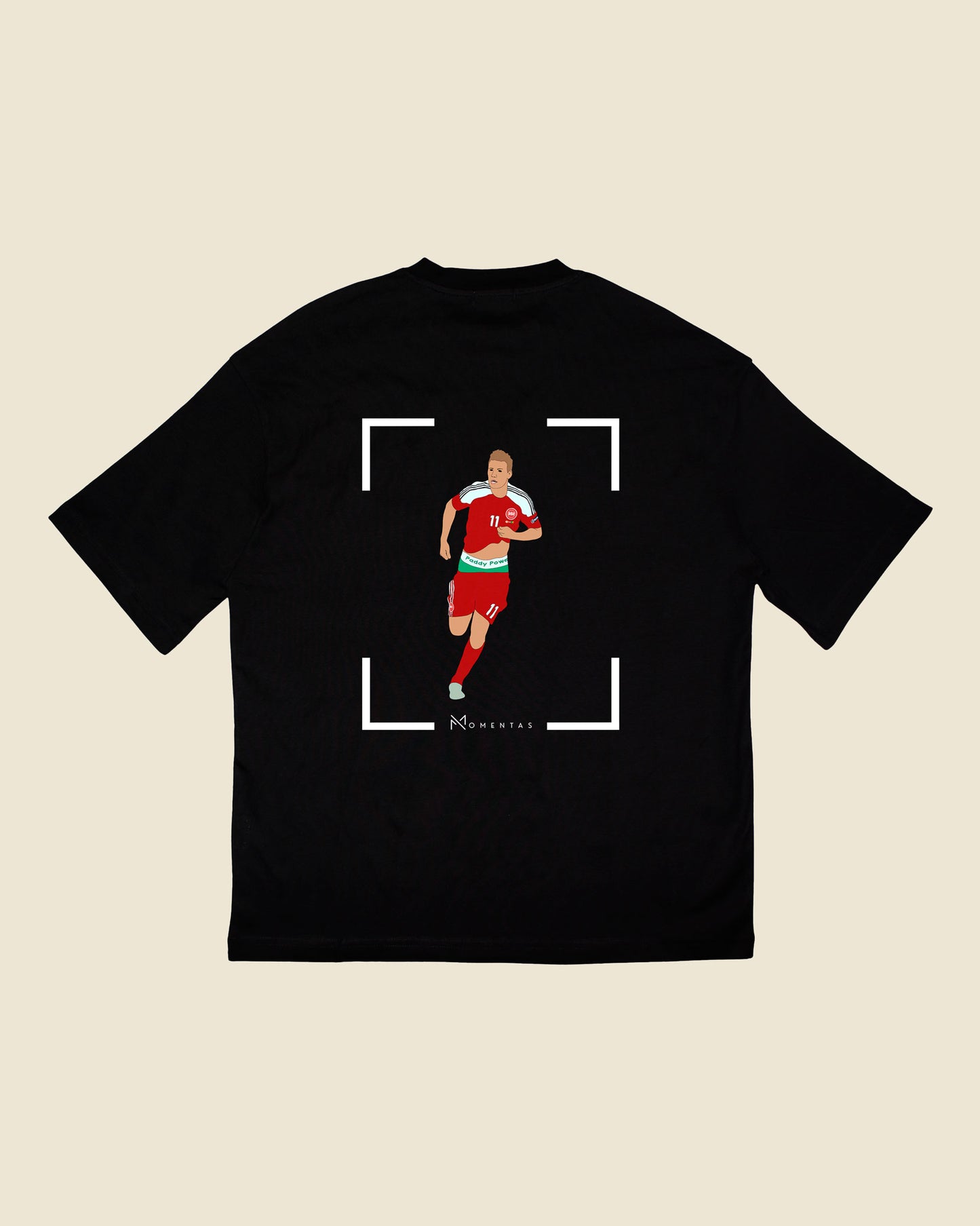 fodboldtrøje nicklas bendtner danmark sort oversized t-shirt ryg