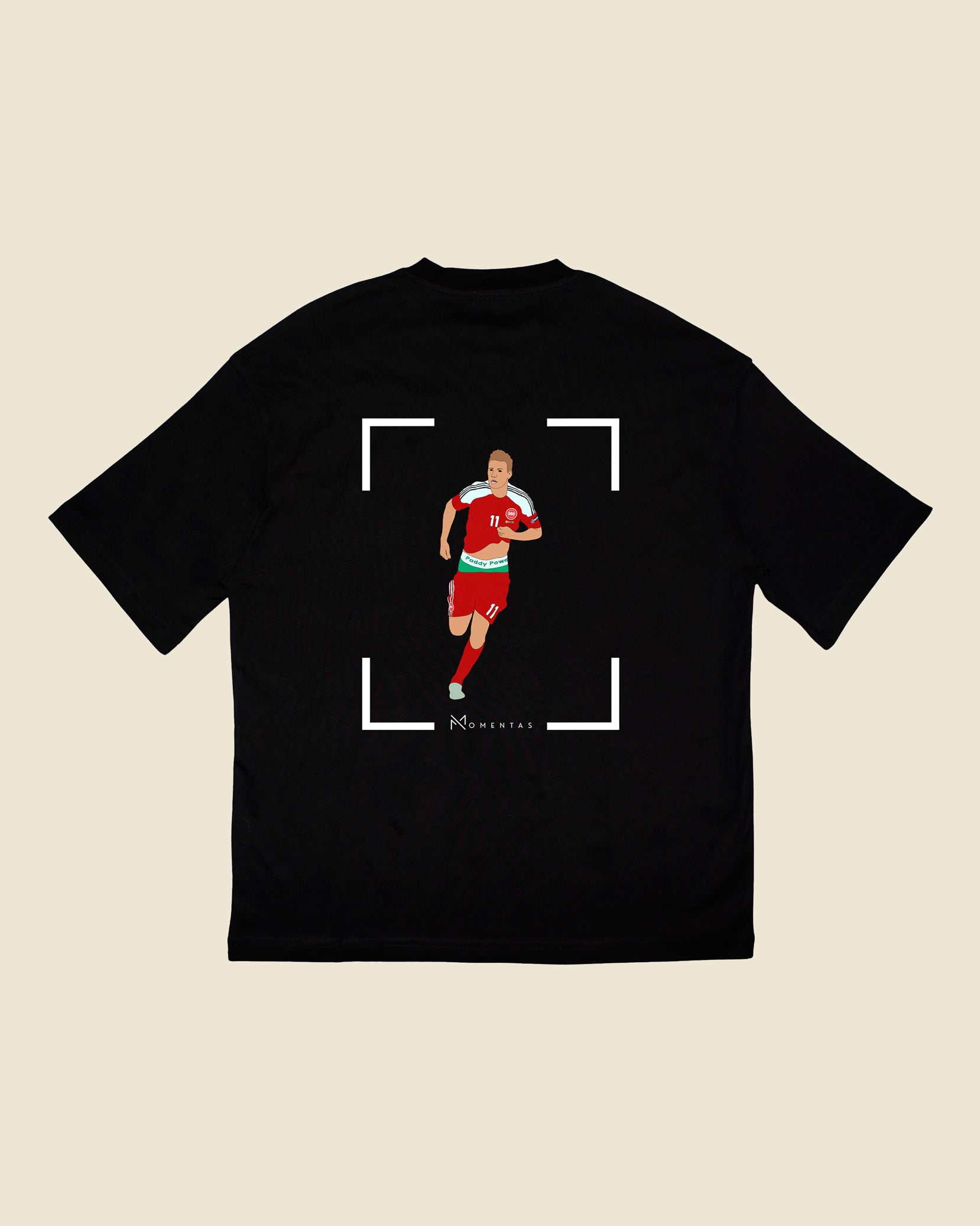 fodboldtrøje nicklas bendtner danmark sort oversized t-shirt ryg