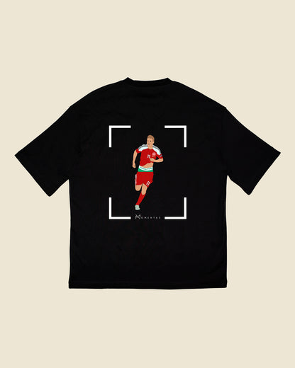 fodboldtrøje nicklas bendtner danmark sort oversized t-shirt ryg