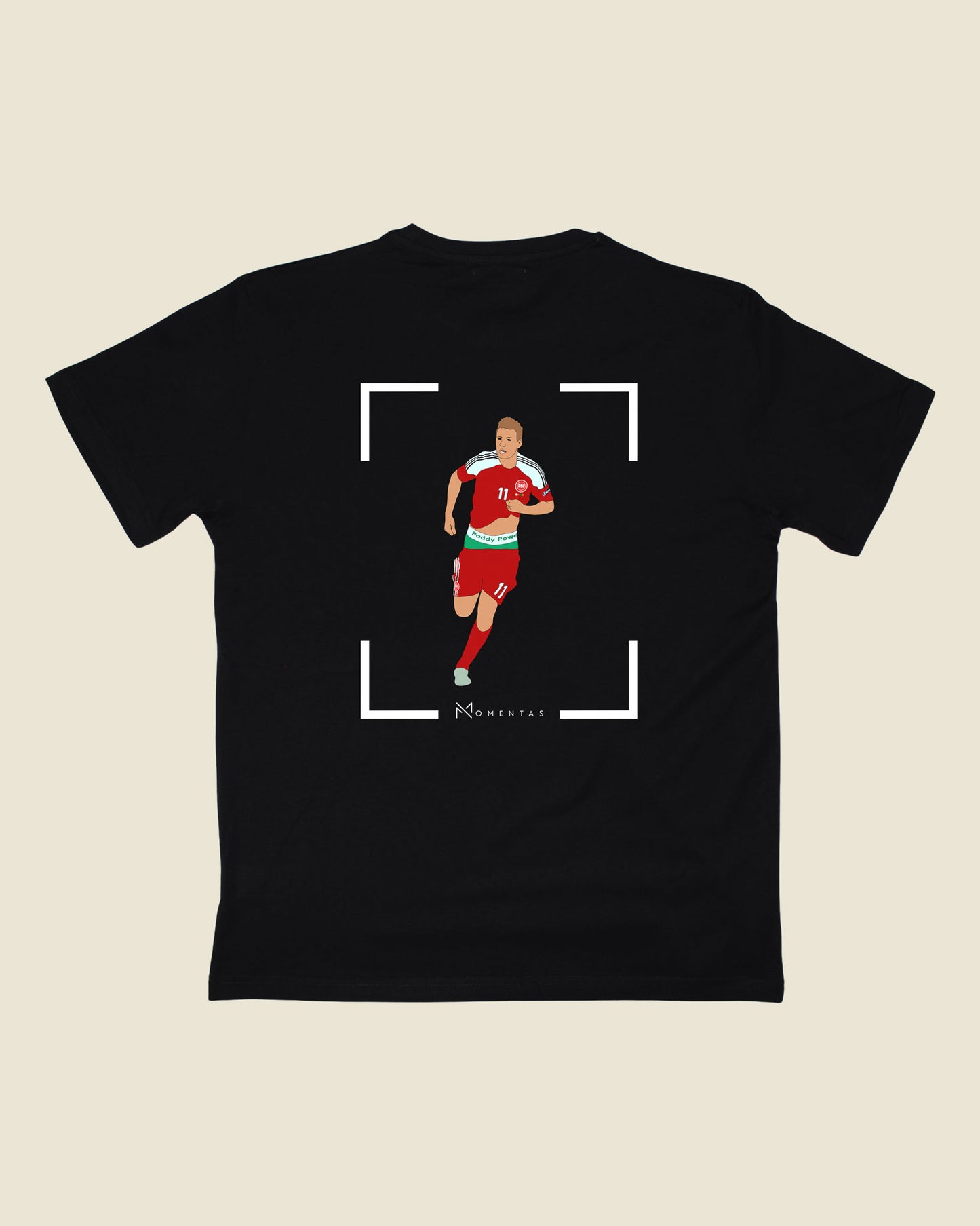 fodboldtrøje nicklas bendtner danmark sort t-shirt ryg