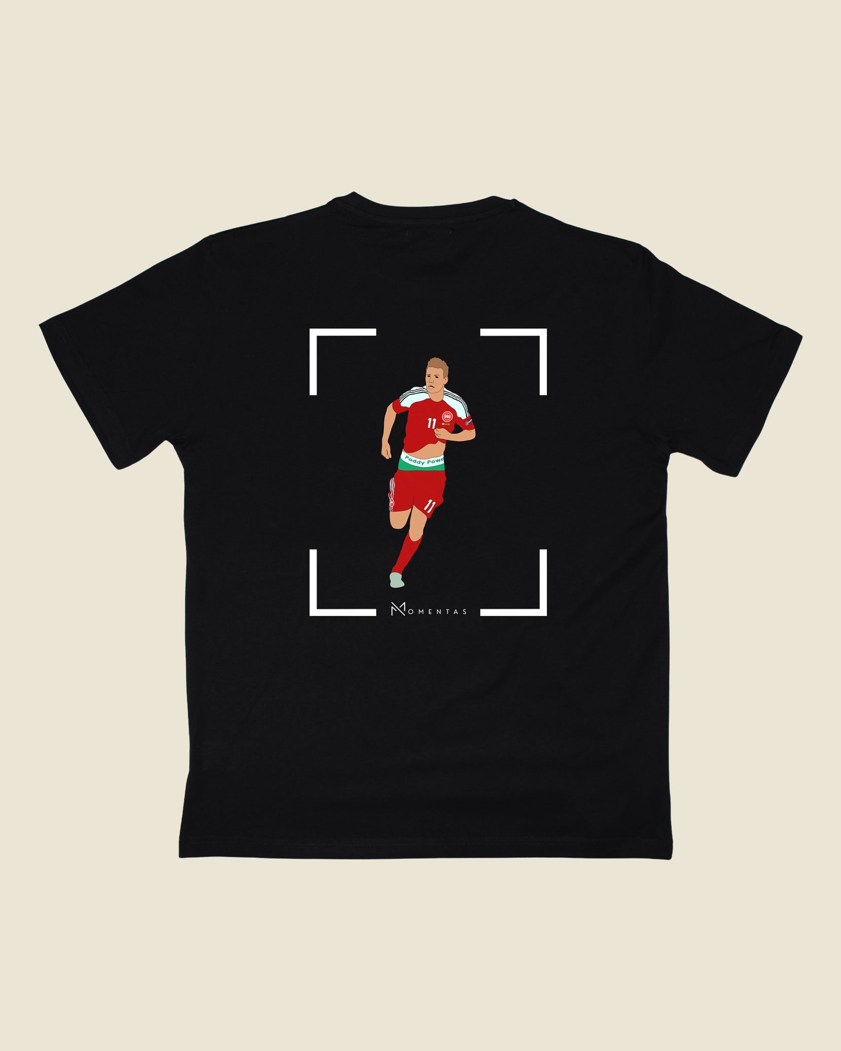 fodboldtrøje nicklas bendtner danmark sort t-shirt ryg