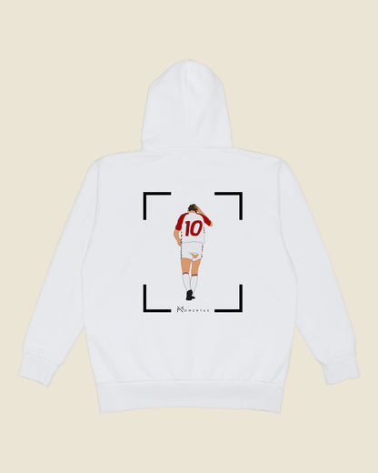 fodboldtrøje preben elkjær danmark, hvid hoodie ryg