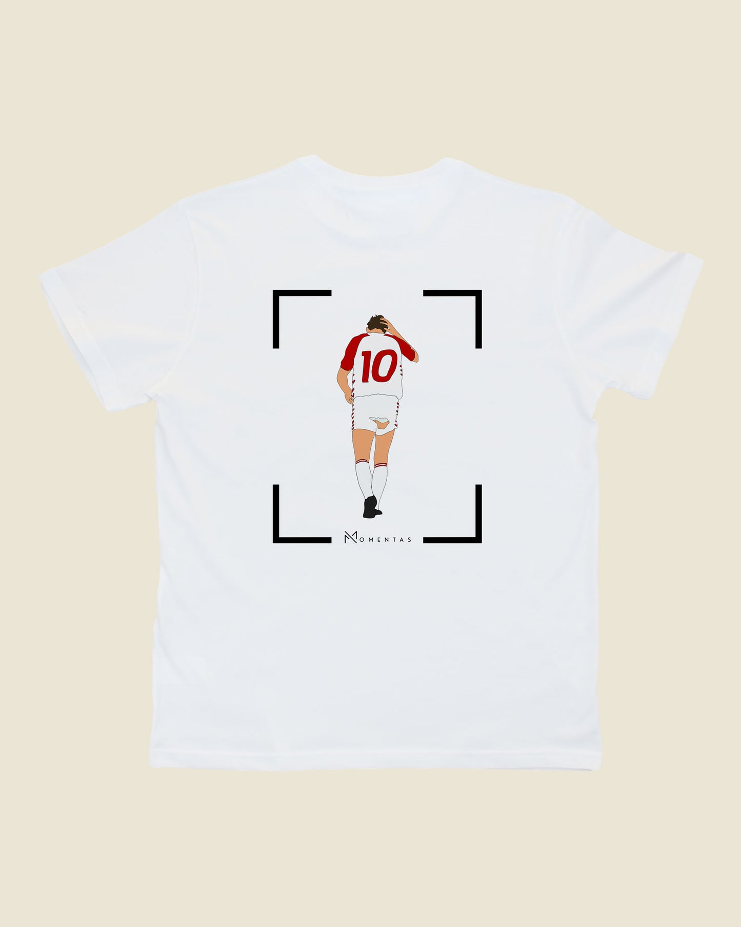 fodboldtrøje preben elkjær danmark, hvid t-shirt ryg