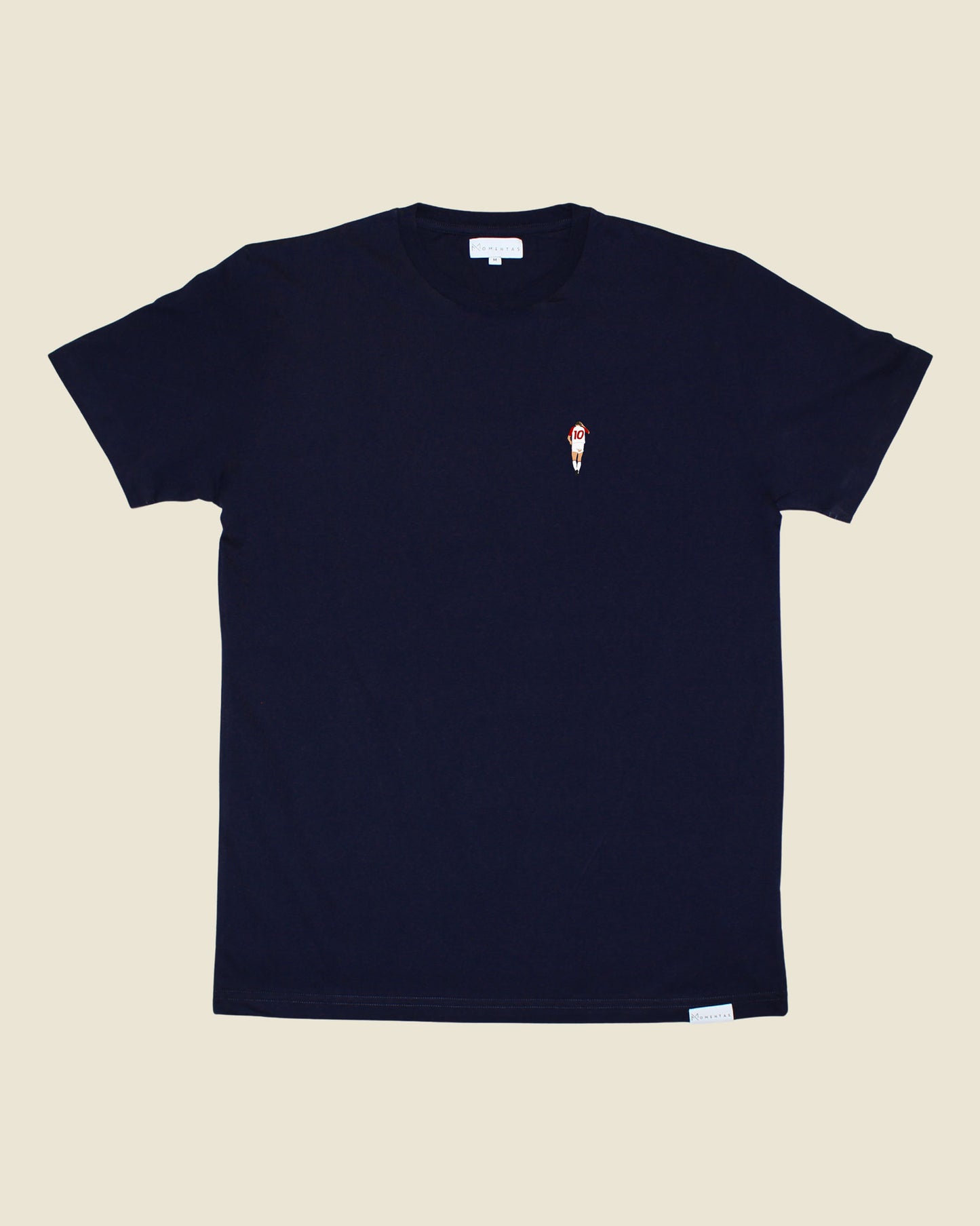 fodboldtrøje preben elkjær danmark, navyblå t-shirt front