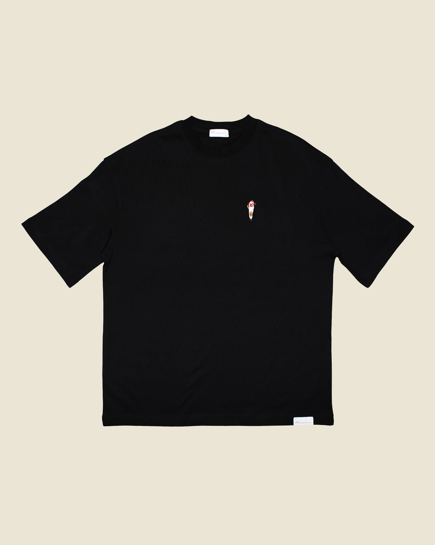 fodboldtrøje preben elkjær danmark, sort oversized t-shirt front