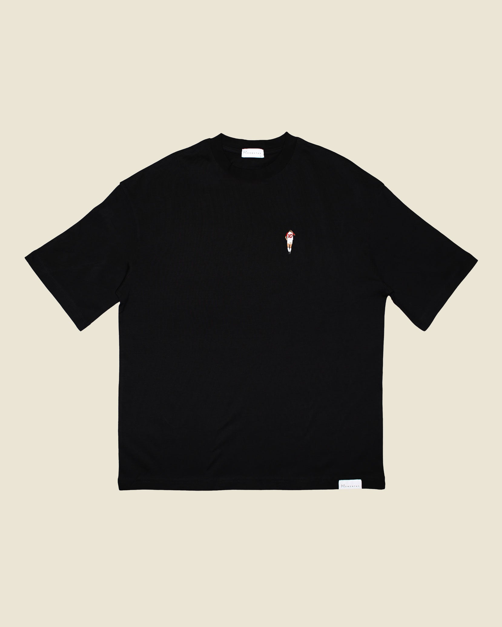 fodboldtrøje preben elkjær danmark, sort oversized t-shirt front