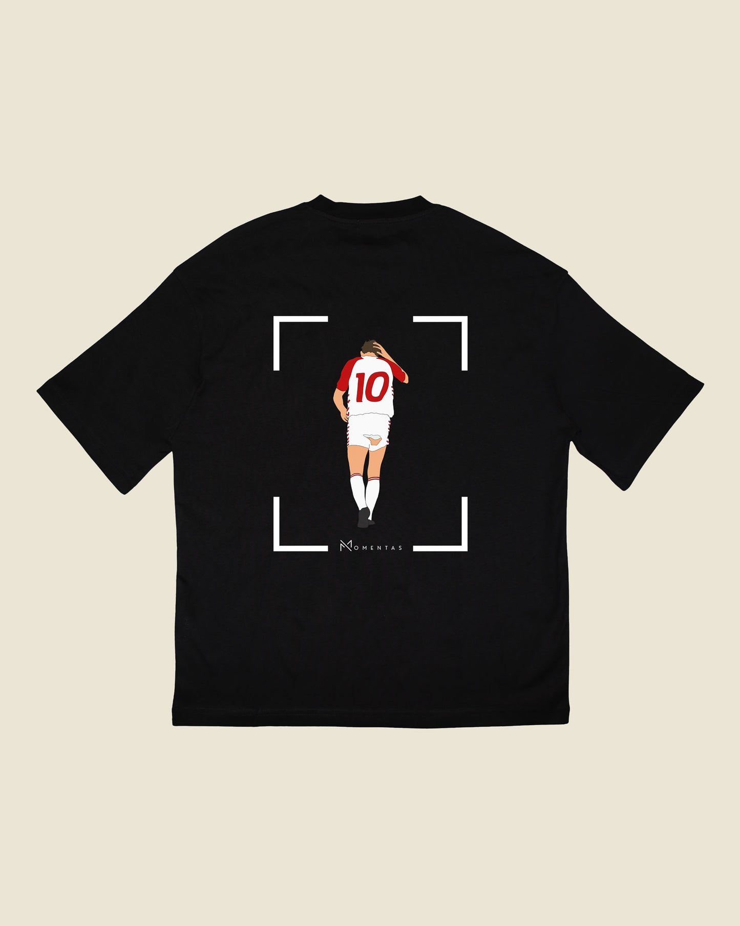 fodboldtrøje preben elkjær danmark, sort oversized t-shirt ryg