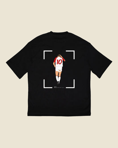 fodboldtrøje preben elkjær danmark, sort oversized t-shirt ryg