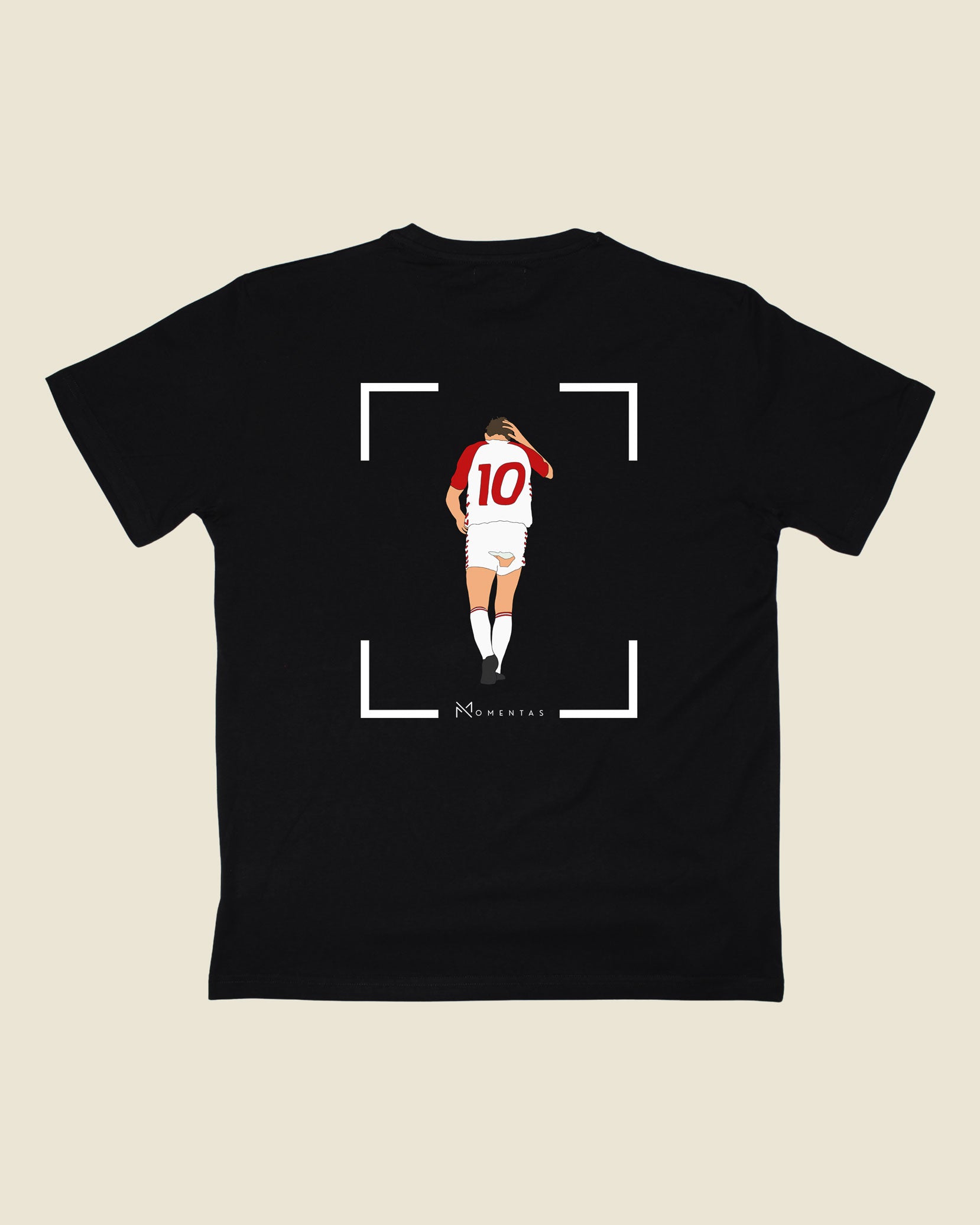 fodboldtrøje preben elkjær danmark, sort t-shirt ryg